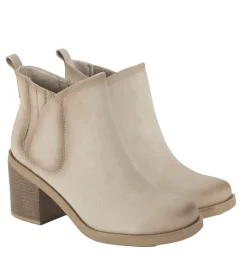 Baretraps Booties-Maria Block Heel Bootie Oatmeal