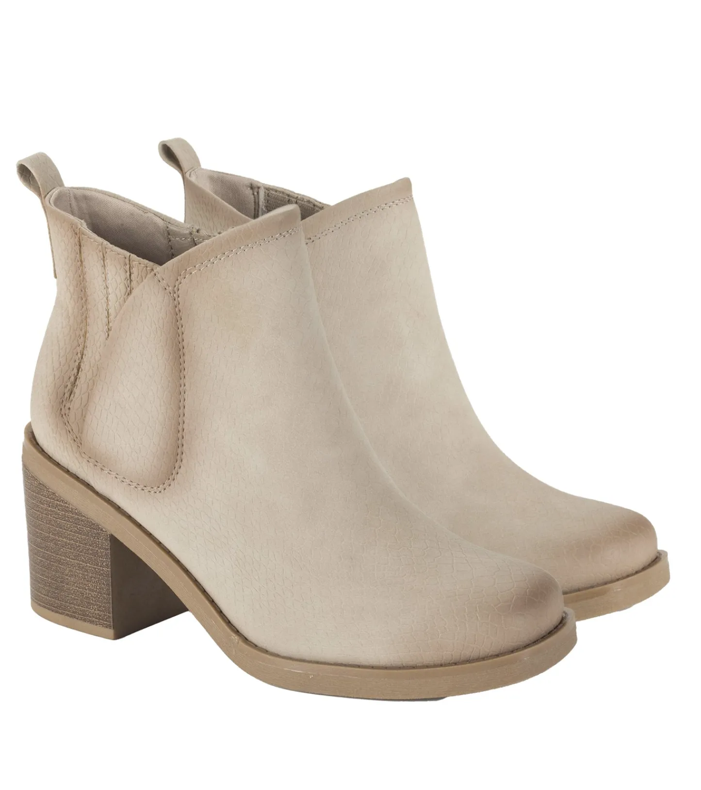 Baretraps Booties-Maria Block Heel Bootie Oatmeal