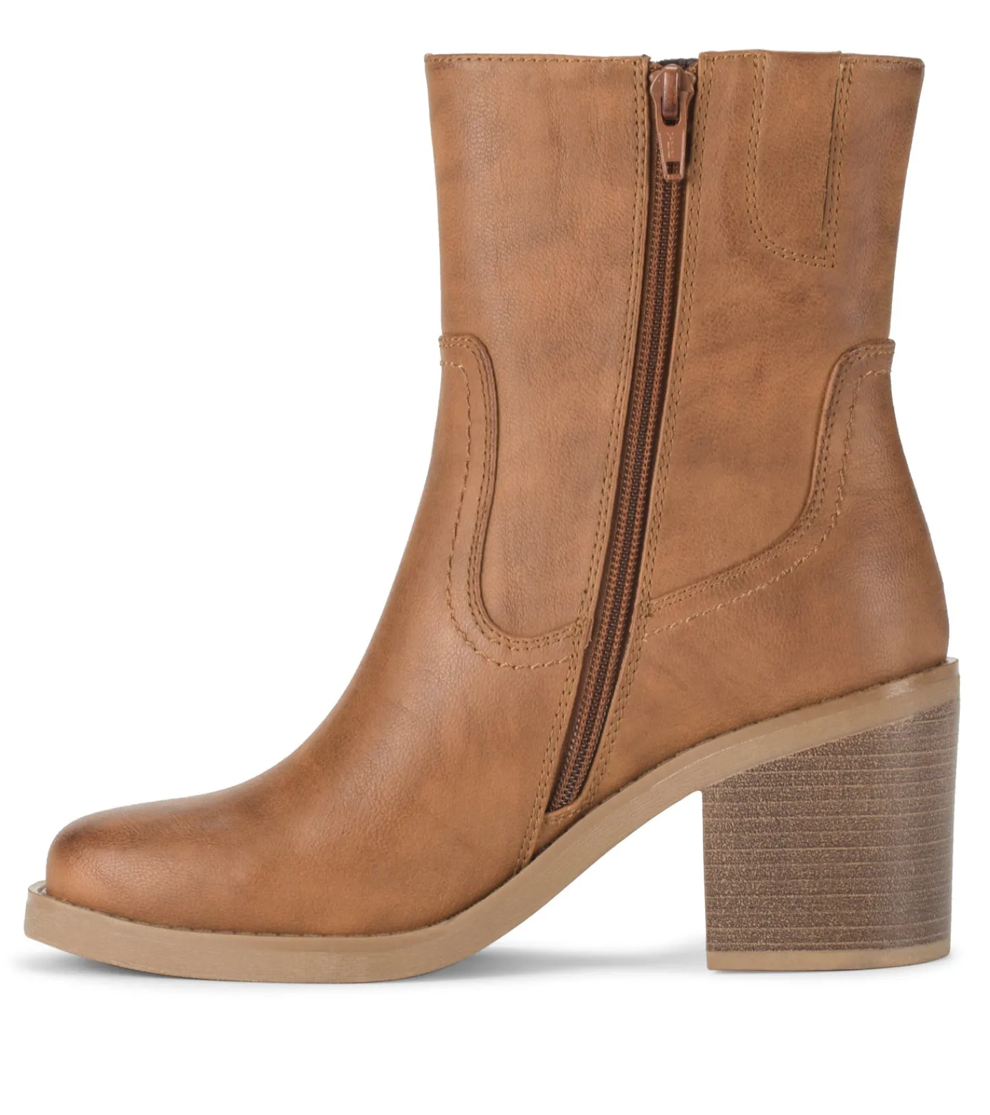 Baretraps Booties-Mckenna Mid Calf Boot Cognac