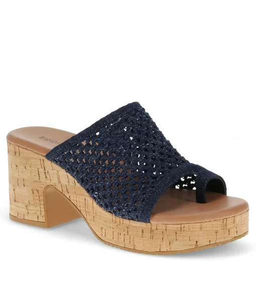 Baretraps Slides & Slip On Sandals-Michaela Block Heel Sandal DarkDenim