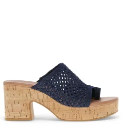 Baretraps Slides & Slip On Sandals-Michaela Block Heel Sandal DarkDenim