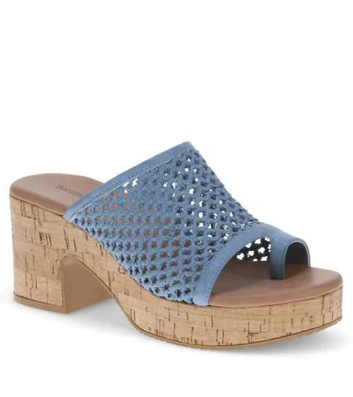 Baretraps Slides & Slip On Sandals-Michaela Block Heel Sandal IslandBlue