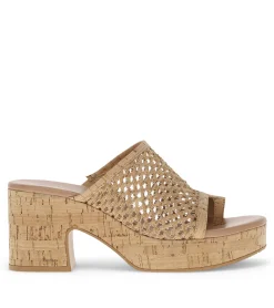 Baretraps Slides & Slip On Sandals-Michaela Block Heel Sandal NaturalCork