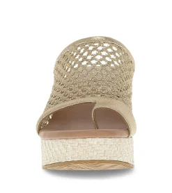 Baretraps Slides & Slip On Sandals-Michaela Block Heel Sandal OldGold