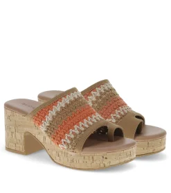 Baretraps Slides & Slip On Sandals-Michaela Block Heel Sandal OrangeAidMulti