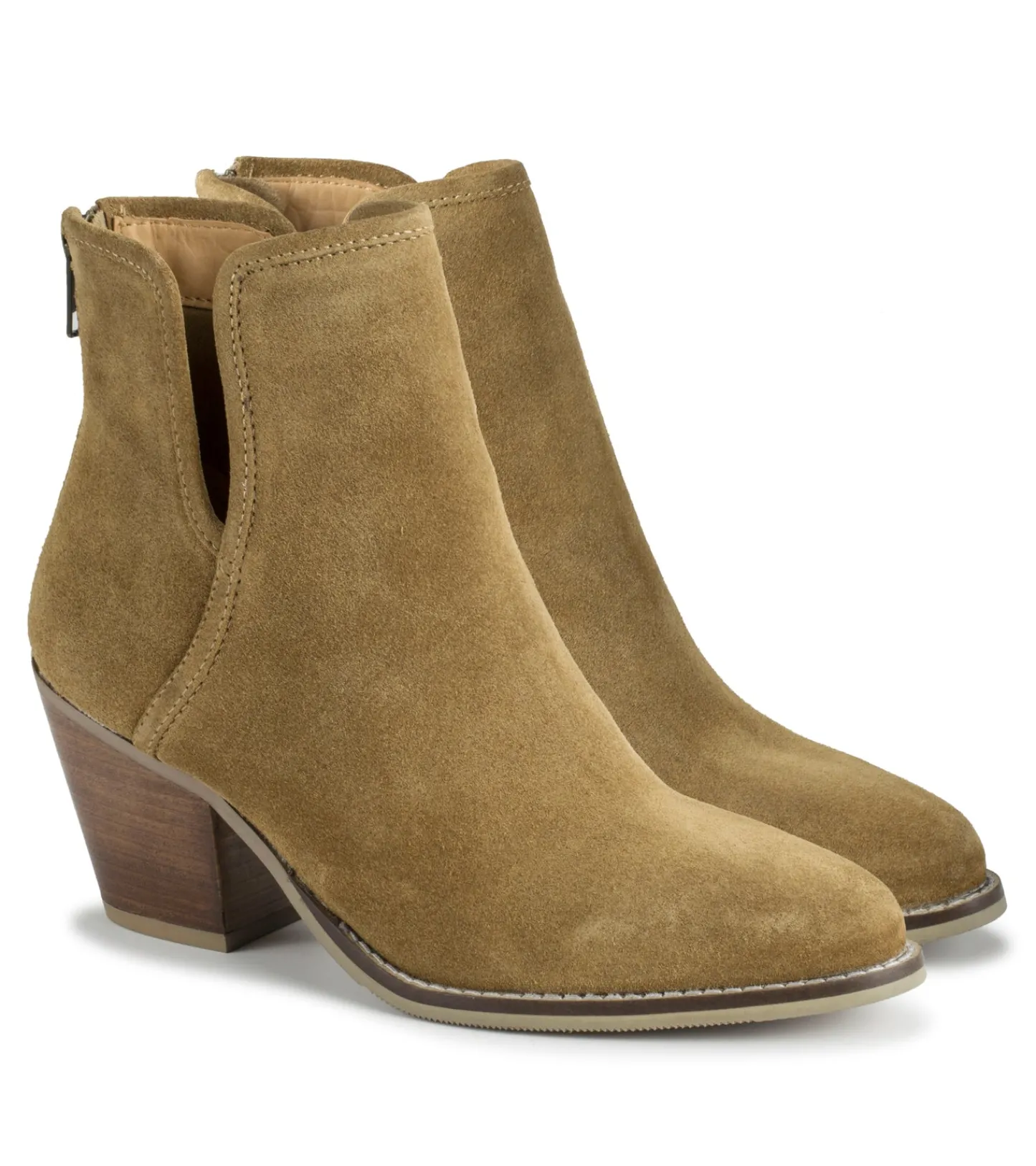 Baretraps Booties-Nanny Block Heel Bootie CognacSuede