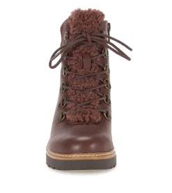 Baretraps Booties-Nasha Lace Up Wedge Bootie DarkBrown