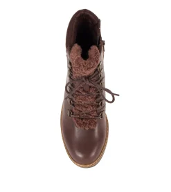 Baretraps Booties-Nasha Lace Up Wedge Bootie DarkBrown