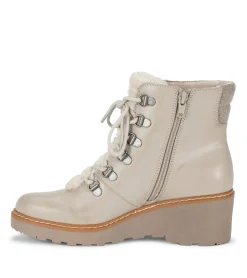 Baretraps Booties-Nasha Lace Up Wedge Bootie Taupe