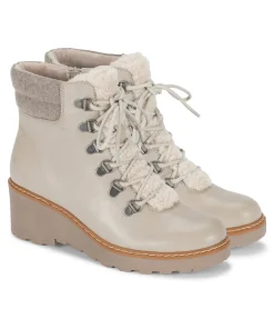 Baretraps Booties-Nasha Lace Up Wedge Bootie Taupe