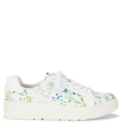 Baretraps Flats & Loafers|Sneakers-Nishelle Lace Up Sneaker White/MultiFlowerCanvas