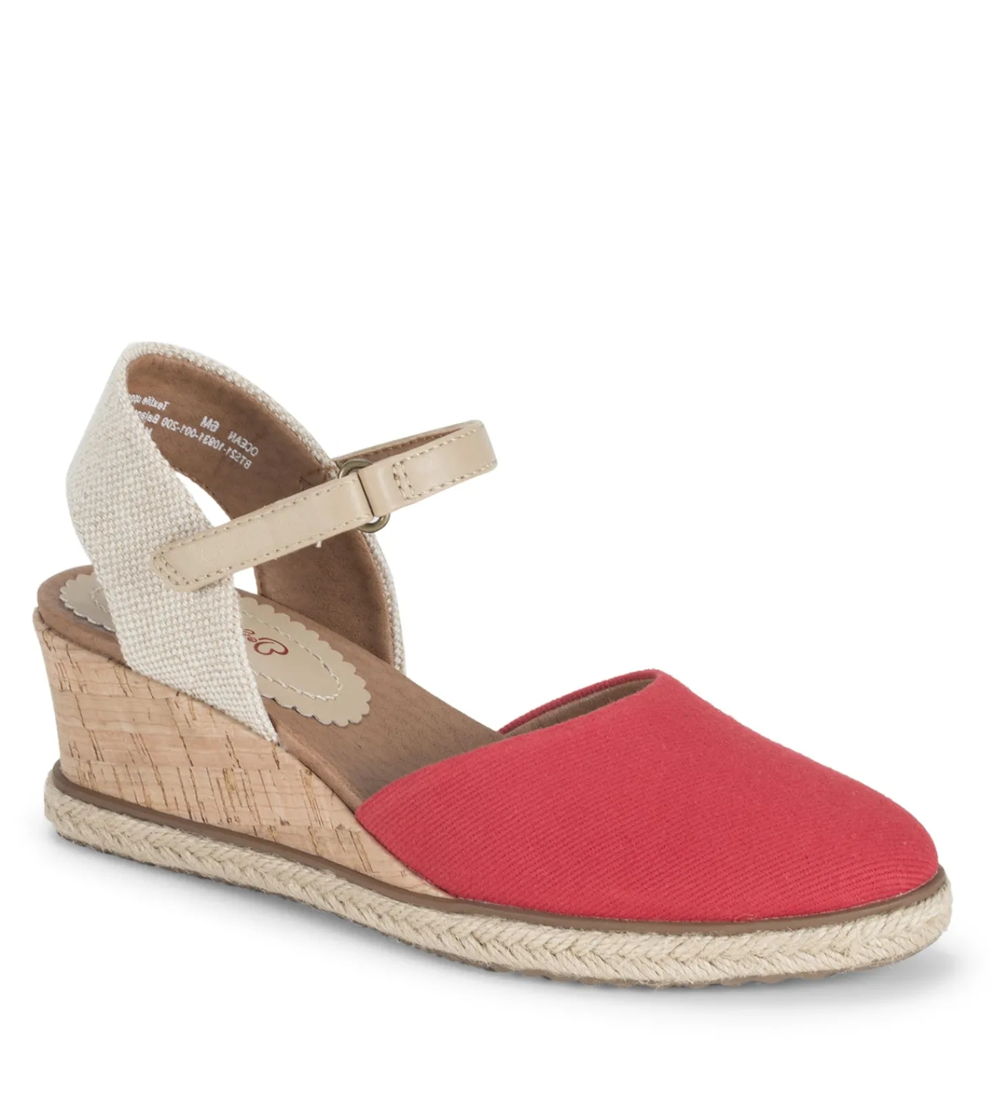 Baretraps Wedge Sandals-Ocean Closed Toe Wedge Sandal Red