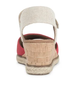 Baretraps Wedge Sandals-Ocean Closed Toe Wedge Sandal Red