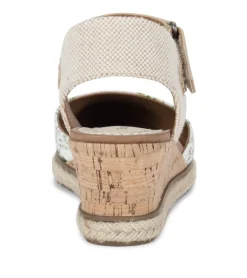 Baretraps Wedge Sandals-Ocean Closed Toe Wedge Sandal WhiteMultiFlowerCanvas