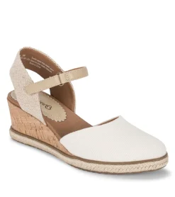 Baretraps Wedge Sandals-Ocean Closed Toe Wedge Sandal Cream