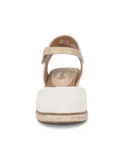 Baretraps Wedge Sandals-Ocean Closed Toe Wedge Sandal Cream