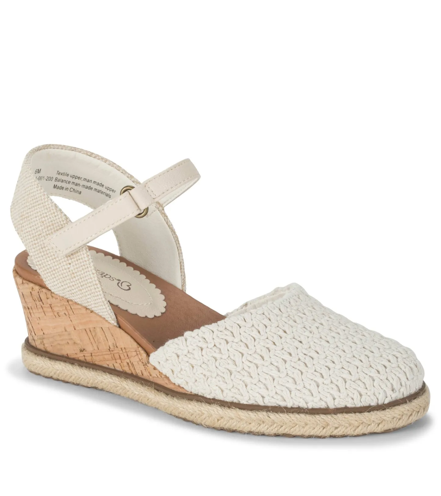 Baretraps Wedge Sandals-Ocean Closed Toe Wedge Sandal Natural