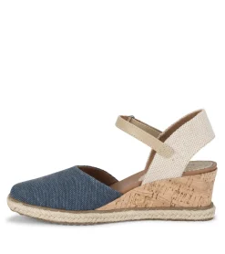 Baretraps Wedge Sandals-Ocean Closed Toe Wedge Sandal NavyBlueCanvas