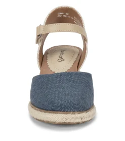Baretraps Wedge Sandals-Ocean Closed Toe Wedge Sandal NavyBlueCanvas