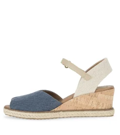 Baretraps Wedge Sandals-Odetta Espadrille Wedge Sandal NavyBlueCanvas