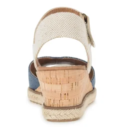 Baretraps Wedge Sandals-Odetta Espadrille Wedge Sandal NavyBlueCanvas