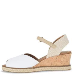 Baretraps Wedge Sandals-Odetta Espadrille Wedge Sandal WhiteCanvas