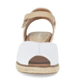 Baretraps Wedge Sandals-Odetta Espadrille Wedge Sandal WhiteCanvas