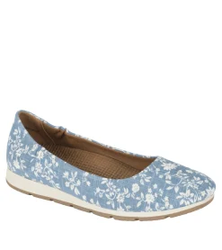 Baretraps Flats & Loafers-Prim Slip On Blue/WhiteFlowerCanvas