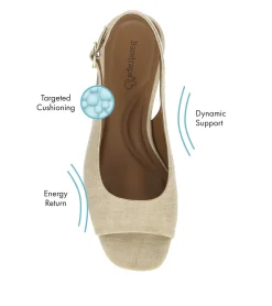 Baretraps Dress Shoes-Promise Peep Toe Slingback Pump Buff