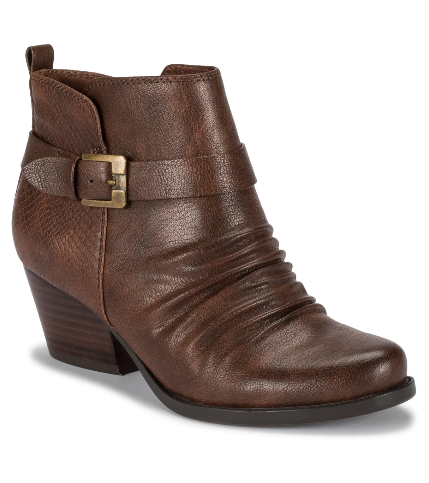 Baretraps Booties-Rebel Block Heel Bootie DarkBrown