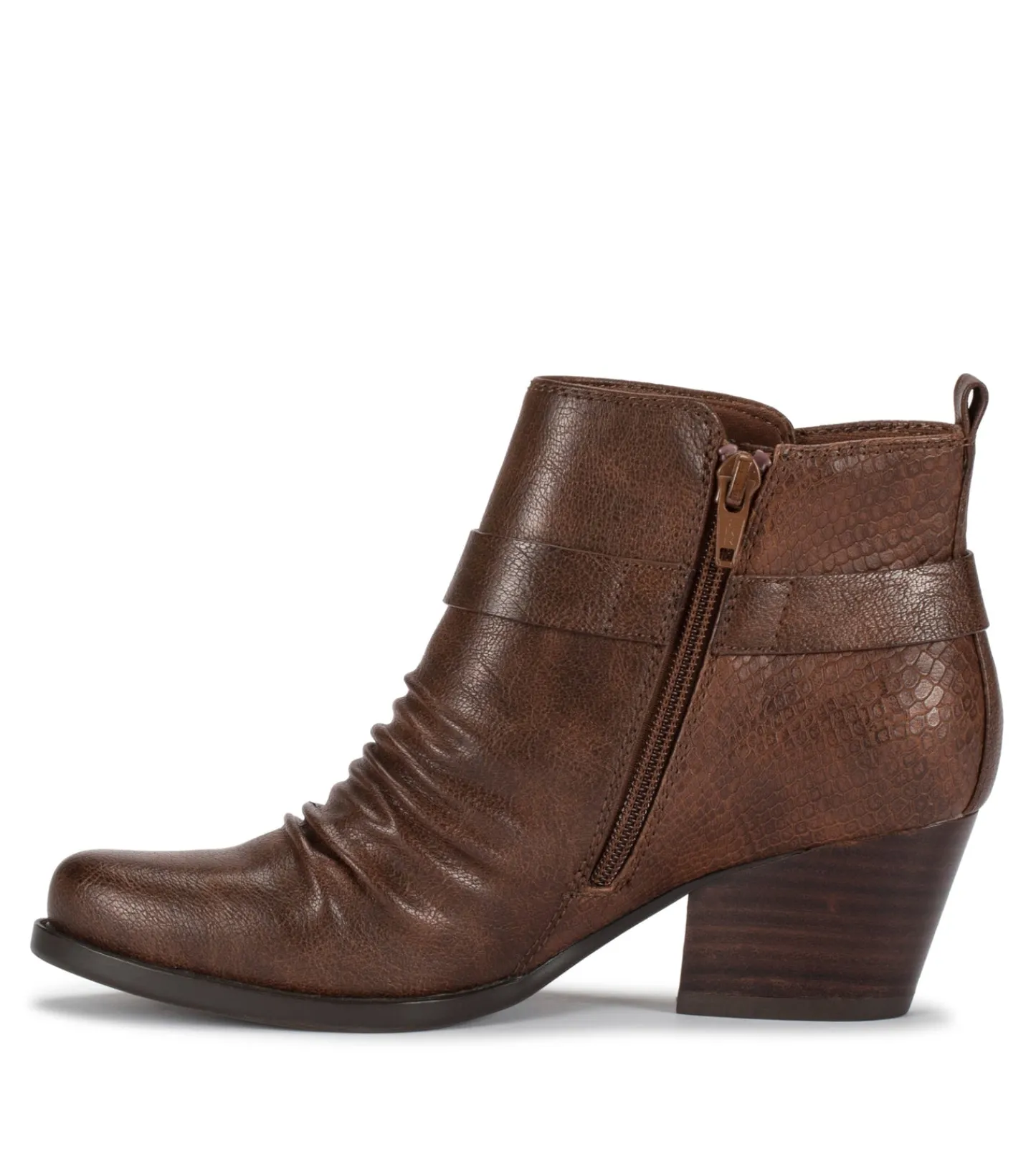 Baretraps Booties-Rebel Block Heel Bootie DarkBrown
