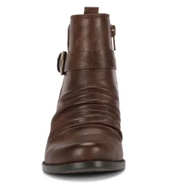 Baretraps Booties-Rebel Block Heel Bootie DarkBrown