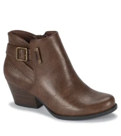 Baretraps Booties-Reggie Block Heel Bootie DarkBrown