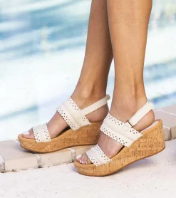 Baretraps Wedge Sandals-Rene Wedge Sandal Cream