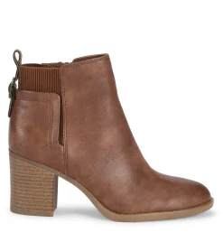 Baretraps Booties-Rhoslyn Block Heel Bootie BrushBrown