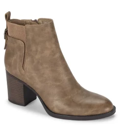 Baretraps Booties-Rhoslyn Block Heel Bootie Taupe