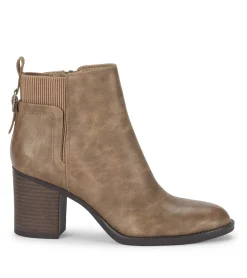 Baretraps Booties-Rhoslyn Block Heel Bootie Taupe
