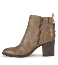 Baretraps Booties-Rhoslyn Block Heel Bootie Taupe