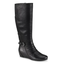 Baretraps Knee High Boots-Sammy Tall Wedge Boot Black