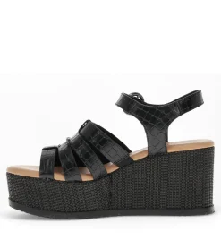 Baretraps Wedge Sandals-Savannah Wedge Sandal Black