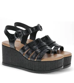 Baretraps Wedge Sandals-Savannah Wedge Sandal Black