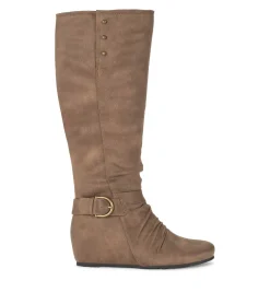 Baretraps Knee High Boots-Scarlett Tall Wedge Boot Truffle