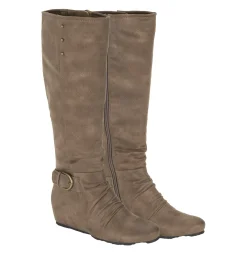 Baretraps Knee High Boots-Scarlett Tall Wedge Boot Truffle