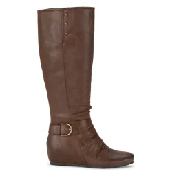 Baretraps Knee High Boots-Scarlett Tall Wedge Boot BrushBrown