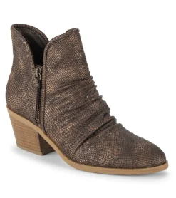 Baretraps Booties-Serenity Block Heel Bootie TaupeMetallic
