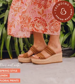 Baretraps Wedge Sandals|Slides & Slip On Sandals-Sophie Wedge Sandal Caramel