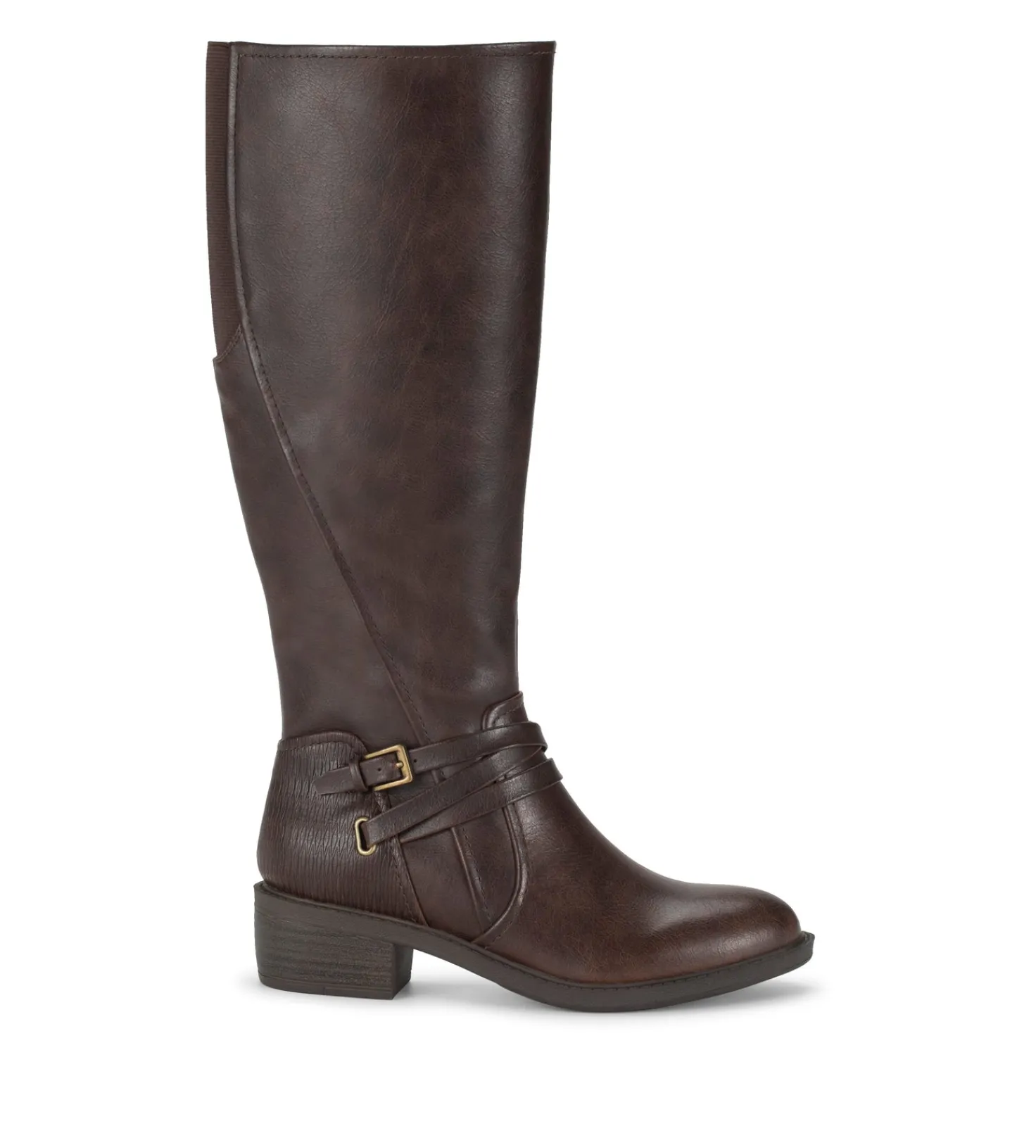 Baretraps Wide Calf Boots|Knee High Boots-Stratford Wide Calf Riding Boot DarkBrown