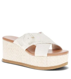 Baretraps Wedge Sandals-Sydney Wedge Sandal Cream