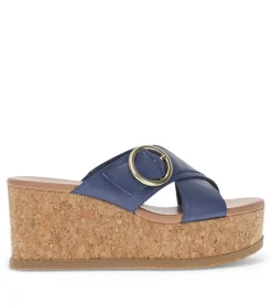 Baretraps Wedge Sandals-Sydney Wedge Sandal Navy