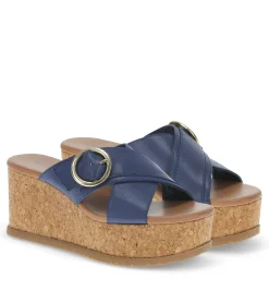 Baretraps Wedge Sandals-Sydney Wedge Sandal Navy